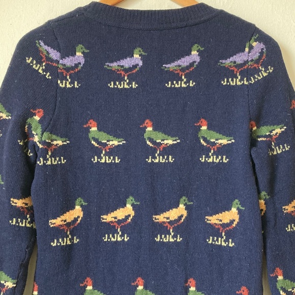 Anthropologie HWR Wool Cardigan Sweater Mallard Duck Print Size M - Picture 9 of 16